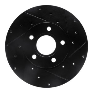 Ford C-MAX Brake Rotor (1) - Front Right - R1 Concepts - Drilled & Slotted - Black - `12-`18